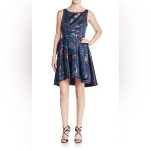 ABS Allen Schwartz floral jacquard cocktail dress